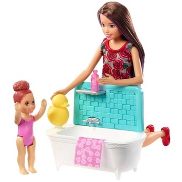 LALKA BARBIE OPIEKUNKA ZESTAW Z WANNA FXH05 MATTEL
