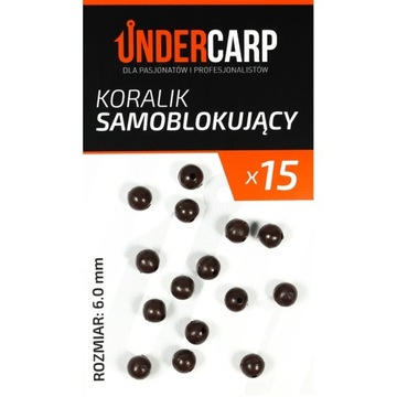 Koralik Samoblokujący Undercarp Brązowy 6mm 15szt.