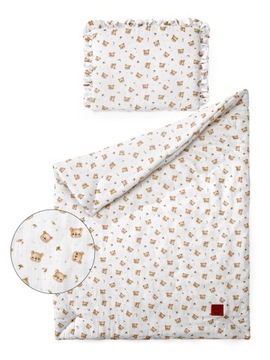 NIEMOWLĘCA POŚCIEL MUŚLINOWA 120X90 FALBANKA TEDDY BEAR