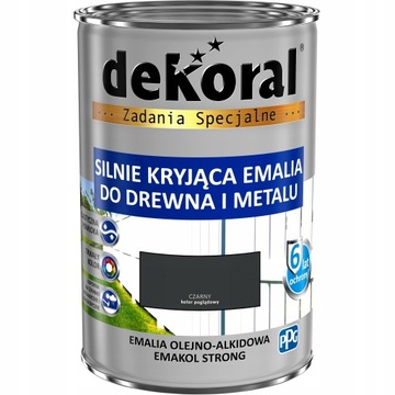 EMAKOL STRONG DO DREWNA I METALU CZARNY 5L