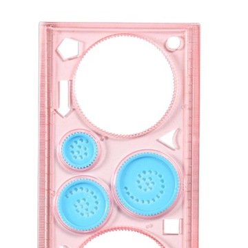 Многофункциональная геометрическая линейка Геометрическая линейка розового цвета