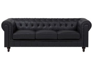 Sofa kanapa chesterfield ekoskóra czarna