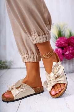 СТИЛЬНЫЕ ЖЕНСКИЕ ЛЕТНИЕ ПРОБКОВЫЕ ШЛЕПАНКИ С БАНТОМ