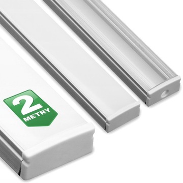 Profil Aluminiowy PŁASKI do Taśm LED z KLOSZEM 2m