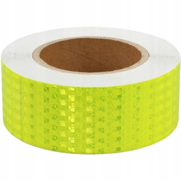 TAŚMA ODBLASKOWA SAMOPRZYLEPNA OSTRZEGAWCZA 10M x 5CM ZIELONA FLUO ROLKA
