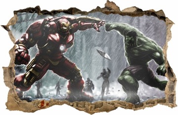 IRON MAN VS HULK Naklejka na ścianę 40x26 #219