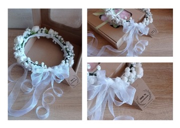 Венок оттенки причастия белого