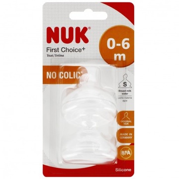 NUK SMOCZEK DO BUTELKI SILIKONOWY FIRST CHOICE+ 0-6m ROZM. S 10709244