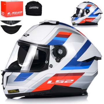 KASK MOTOCYKLOWY LS2 FF808 STREAM II VINTAGE KEVLAR SYSTEM PINLOCK + BLENDA