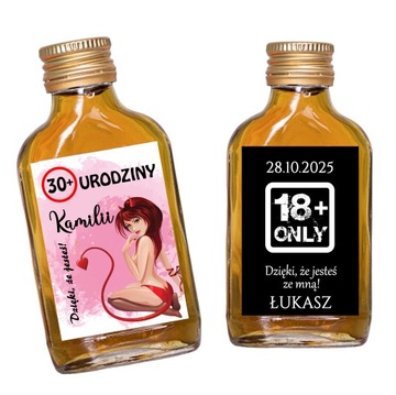 BUTELKA śmieszny prezent na urodziny 18 30 40 50 60 100ml etykieta PR917