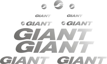 GIANT srebrne naklejki na rower 4-2B RÓŻNE KOLORY