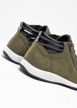 B.P.C wysokie sneakersy czarno-oliwkowe r.40