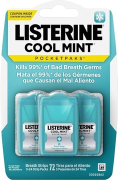 LISTKI ODŚWIEŻAJĄCE ODDECH LISTERINE COOL MINT 3-PAK