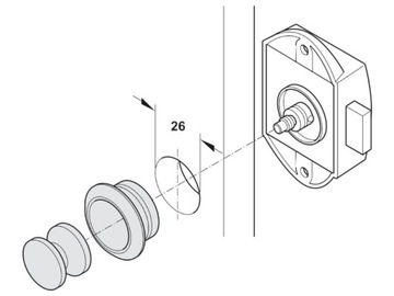 Односторонний мебельный замок для коричневых баров для шкафа для гардероба