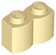 LEGO Klocek Palisada 1x2 30136 - Tan/Beżowy