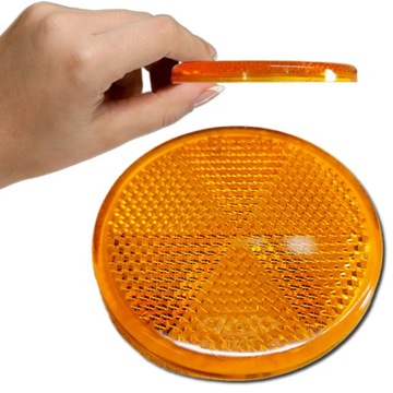 Lampa odblaskowa ODBLASK przyczepka przyklejany okrągły FI60mm POMARAŃCZOWY