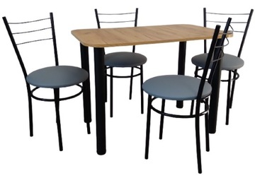 Zestaw stol 120/69 + 4 krzesla drako black
