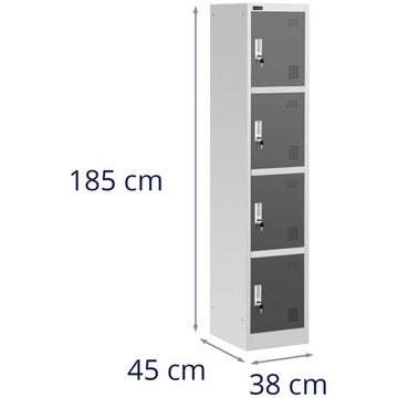 Шкаф для завтрака металлический с 4 отделениями 185х45х38.