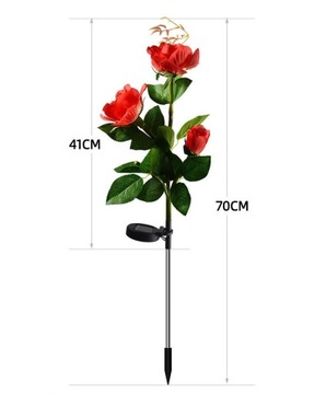 СОЛНЕЧНАЯ САДОВАЯ ЛАМПА LED ROSE 70см Солнечные фонари Искусственные цветы