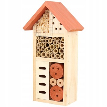 Domek dla owadów 13 x 8 x 26 cm CZERWONY