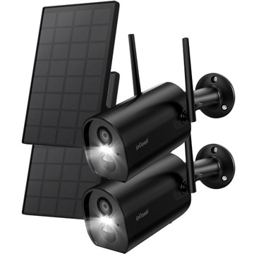 KAMERA SOLARNA ZEWNĘTRZNA OBROTOWA IP WIFI FULL HD 2K 3MP z Czujnikiem 2szt
