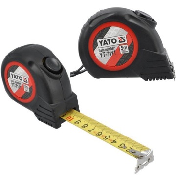 ИЗМЕРИТЕЛЬНЫЕ МЕРЫ YATO 5мx25мм НАПРАВЛЯЮЩИЕ ДЛЯ ИЗМЕРЕНИЙ ЗАМОК МАГНИТНЫЙ КРЮК YT-7111