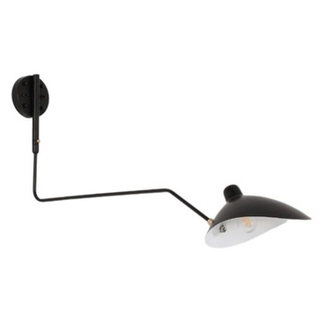 Nowoczesna lampa ścienna z wychylnym ramieniem, żelazna, czarna, regulowana