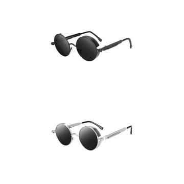 2 sztuki modne okulary w stylu retro steampunk lustro