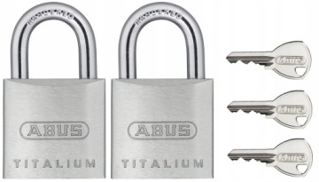 2 KŁÓDKI ABUS TITALIUM SYSTEM 1 KLUCZA 727 30MM
