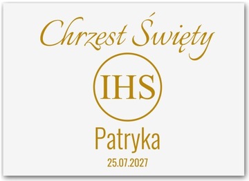 tablica powitalna Chrzest Święty komunia Wita ścianka na ściankę imię 70x50