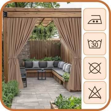 ZASŁONA TARASOWA OGRODOWA ZASŁONY TARASOWE OGRODOWE T 155x280 beżowa