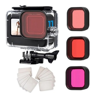 Obudowa Wodoszczelna Wodoodporna Do Gopro Hero 12 11 10 9 Z 3 Filtrami
