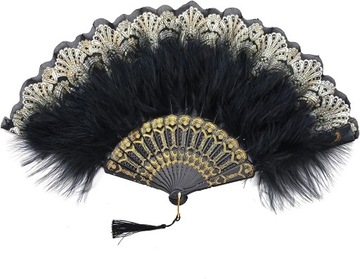 Feather Fan 1920s Vintage Folding Fan