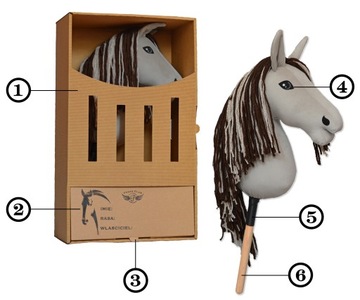 PEGAZ CLUB оригинал Hobby Horse бежевый А3 Польский мышиный серый конь на палке