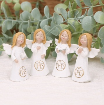 Aniołek figurka biały chrzest komunia mix IHS 6cm