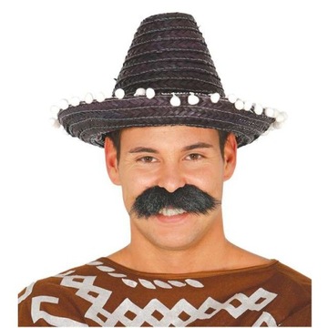 KAPELUSZ słomkowy MINI SOMBRERO czarny MEXICANA