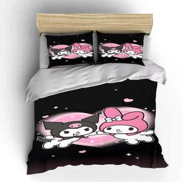 KUROMI CARTOON LOŽNÍ PRADLO SET DĚTSKÁ LOŽNICE DEKOR PEŘINA KRYT DAREK