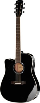 Электронная акустическая гитара Harley Benton D-120CE-LH BK