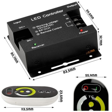Пульт дистанционного управления с контроллером для светодиодных лент CCT multiwhite