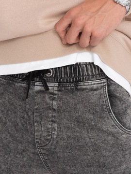 Spodnie męskie marmurkowe jeansowe JOGGERY szare V3 OM-PADJ-0133 XXL