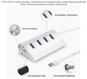 Разветвитель HUB 4 порта USB 3.0, разветвитель 4xUSB