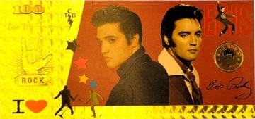 Позолоченная уникальная коллекционная банкнота «ЭЛВИС ПРЕСЛИ»