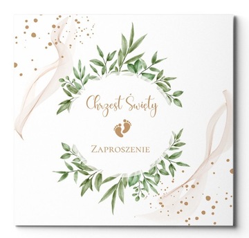 ZAPROSZENIE na Chrzest Święty +KOPERTA +SZNUREK