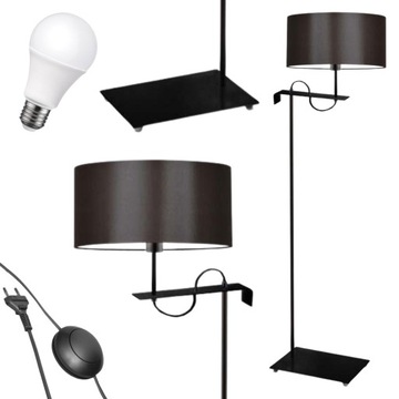 Lampa podłogowa do sypialni nowoczesna abażur LED
