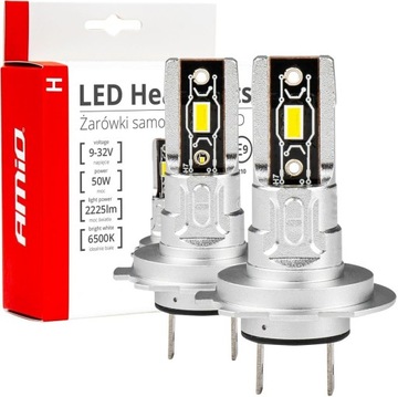 ŻARÓWKI LED H7 ORYGINALNY ROZMIAR 1:1 6500K 50W HOMOLOGACJA GWARANCJA 9-36V