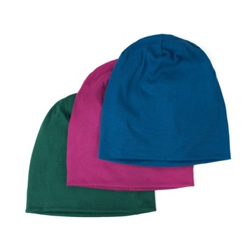 Przejściowa luźna CZAPKA beanie klasyk bawełna cz21292-3