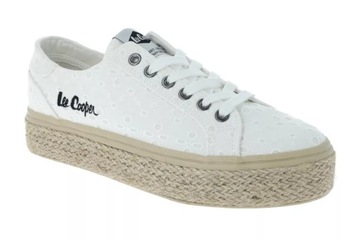 Espadryle jasne Lee Cooper LCW-24-44-2425 gruba podeszwa przewiewne R40