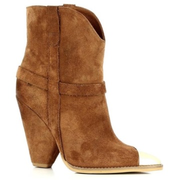 CARINII B5443 BOTKI KOWBOJKI SKÓRA ZAMSZ RUDE 40