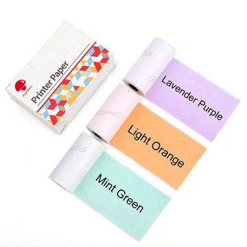 Красочные тепловые наклейки с клеем для Phomemo T02 50mmx3.5m бумаги x3