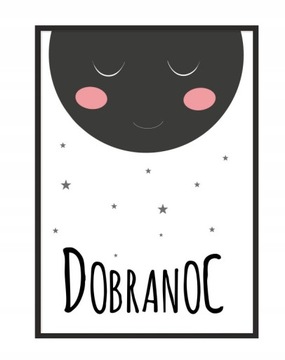 OBRAZ PLAKAT W RAMIE 33x43 cm Dobranoc PD105